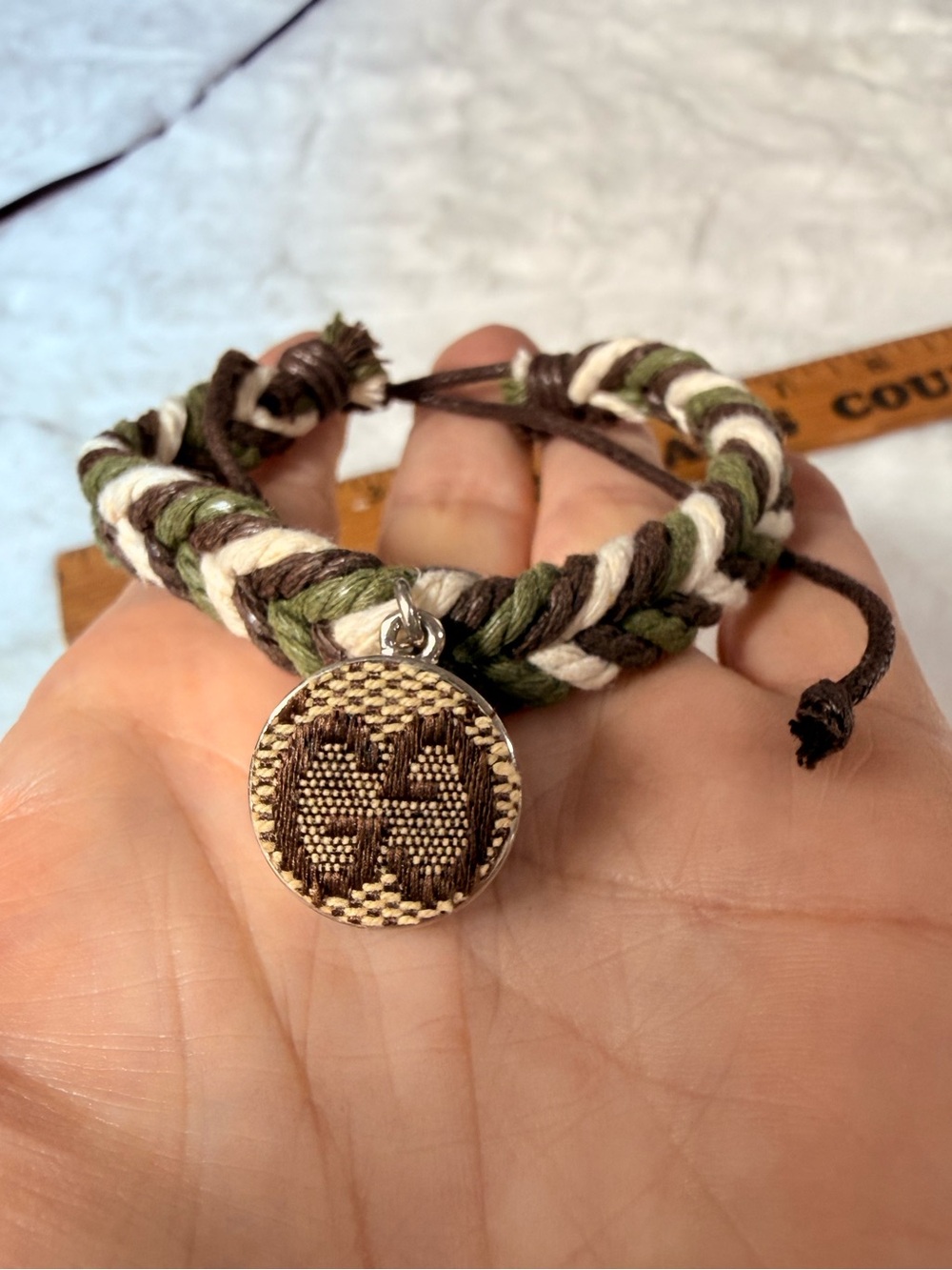 Gucci upcycled braided bracelet adjustable slider